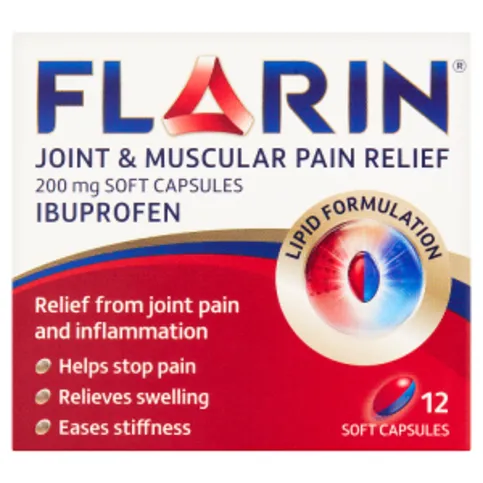 Flarin Joint and Muscular Pain Relief 200mg Soft Capsules 12 Soft Capsules