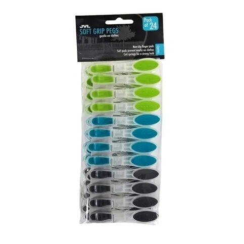 Home Solutions Soft Grip Clothes Pegs 24 Pack