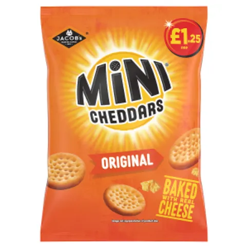 Jacob's Mini Cheddars Original Snacks PMP 1.25 90g
