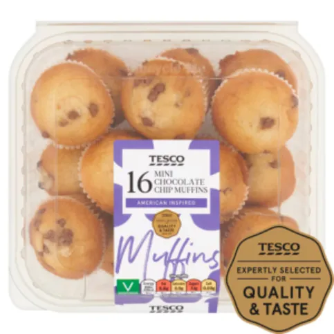 Tesco 16 Mini Choco Chip Muffins