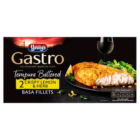 Young's Gastro 2 Tempura Battered Crispy Lemon & Herb Basa Fillets 310g