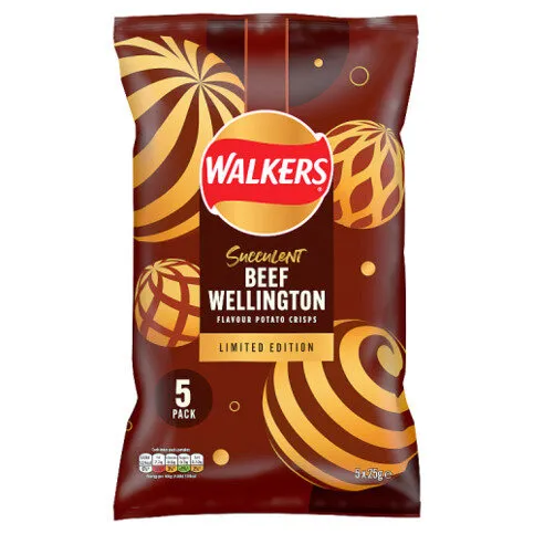 Walkers Limited Edition Beef Wellington Multipack Crisps 5x25g