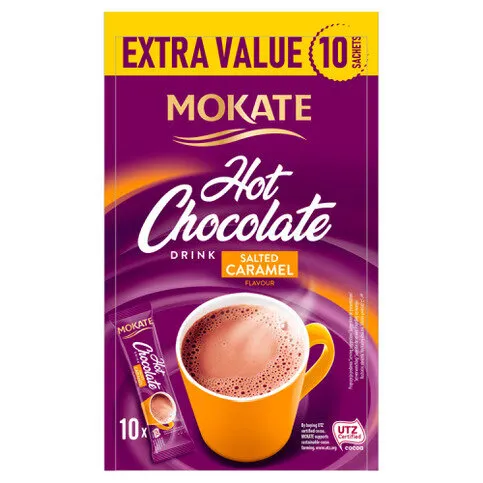 Mokate 10 Hot Chocolate Drink Salted Caramel Flavour 18g X 10 (180g)