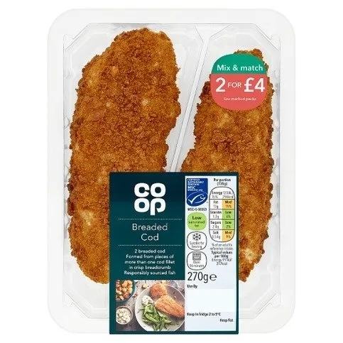 Co-op 2 Breaded Cod 270g
