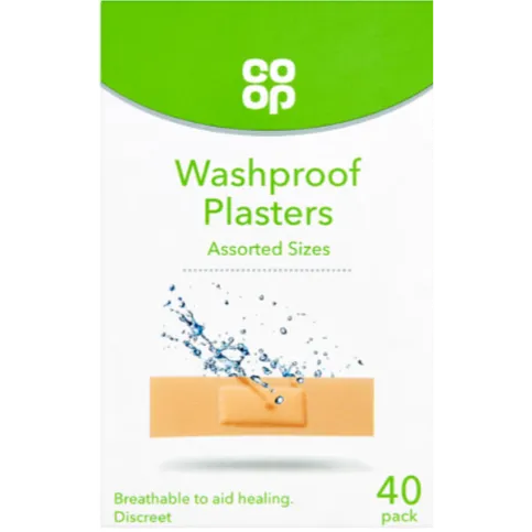 Co-op Clear Washproof Plasters 40s