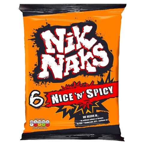 Nik Naks Nice 'N' Spicy Multipack Crisps 6 x 25g