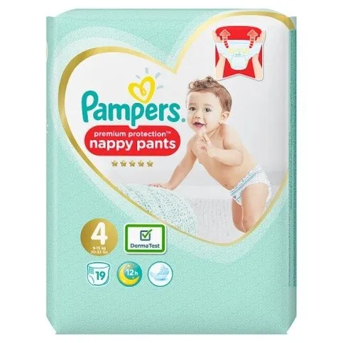 Pampers Active Fit Nappy Pants Size 4, 19 Nappies, 9kg-15kg, Carry Pack