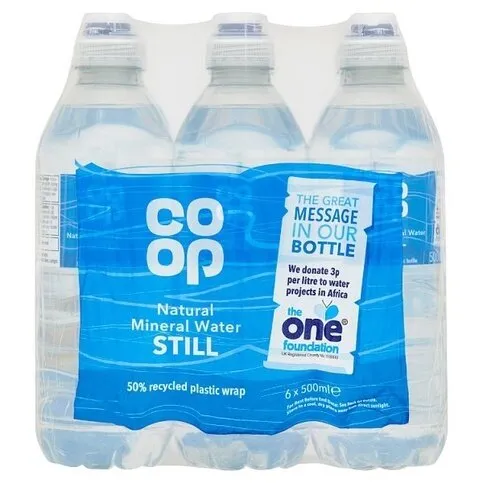 Co-op Natural Mineral Water Still 6x500ml