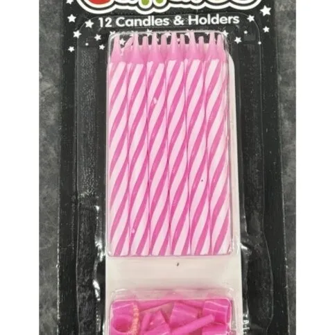 12 Pink Candles