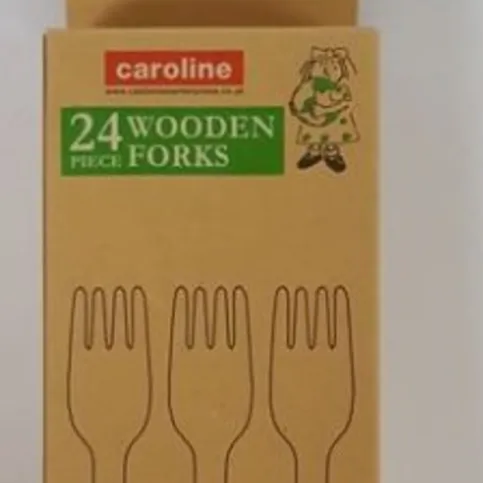 Caroline 24 Pack Wooden Forks 24pack