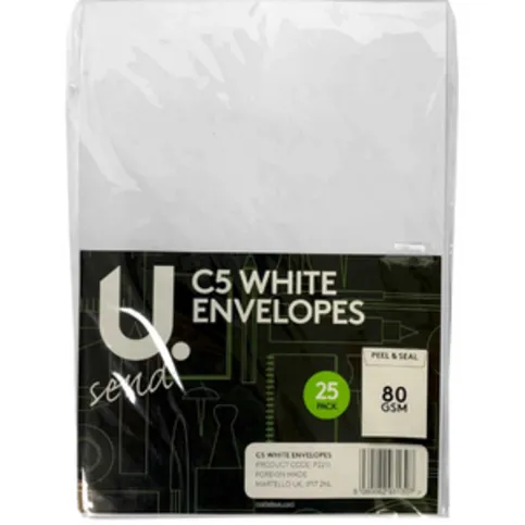 C5 White Envelopes 25 pack