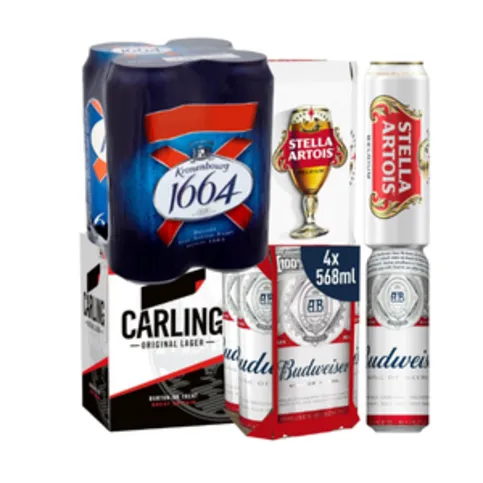 2 for £11 Lager 4 x 568ml