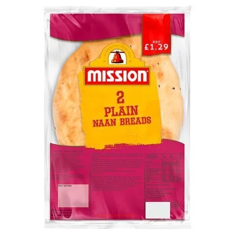 Plain Naan Breads x 2