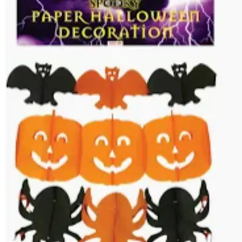 3M Paper Halloween Garlands Bat & Pumpkins EACH