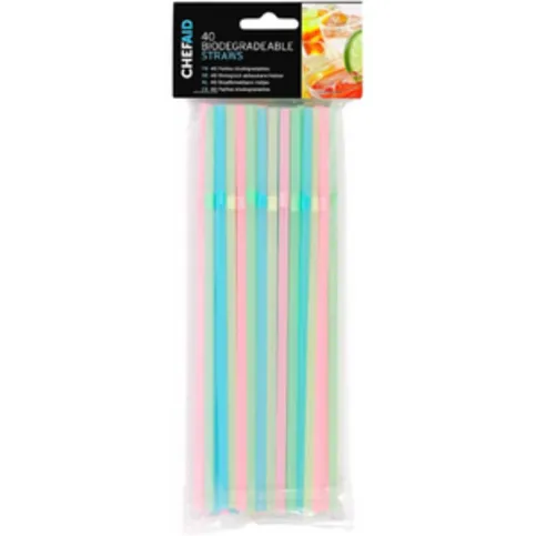Biodegradable Plastic Straws 40 Pack