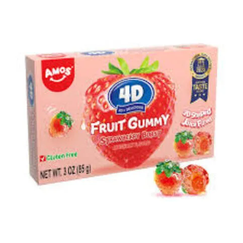 4D FRUIT GUMMY STWBERY BURST 85G