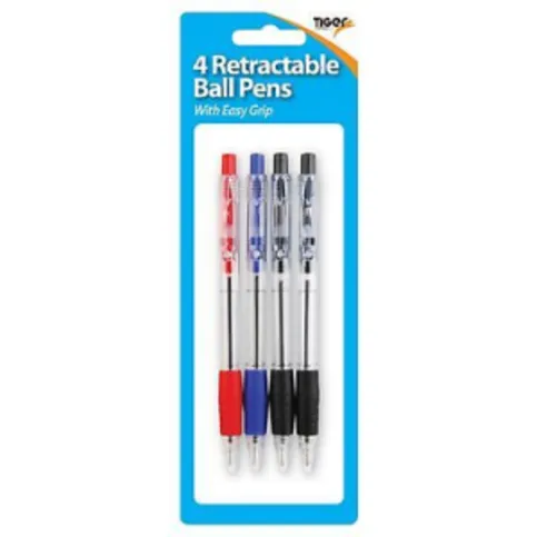Retractable Ball Pens 4 Pack