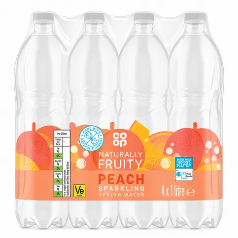 4XLT CO OP PEACH SPARKLING SPRING WATER