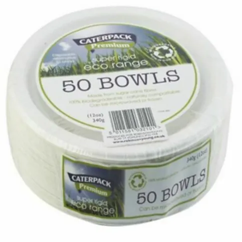 Eco Super Rigid Biodegradable Bowls 50 Pack