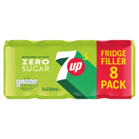 7up Zero Sugar Free Lemon & Lime Cans 8x330ml