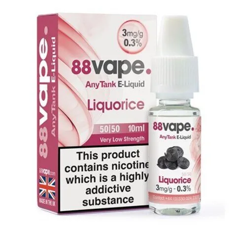 88 Vape E Liquid Liquorice 3mg