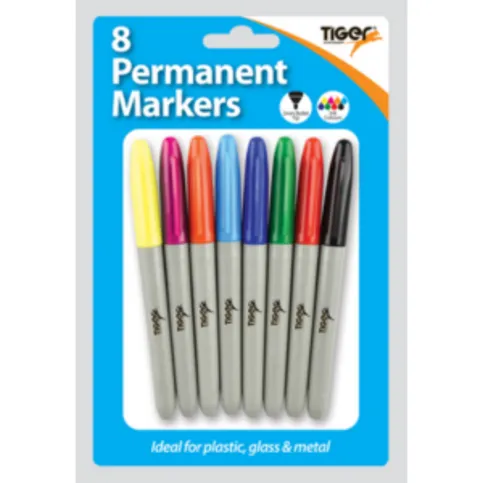 8 Tiger Slim Permanent Markers
