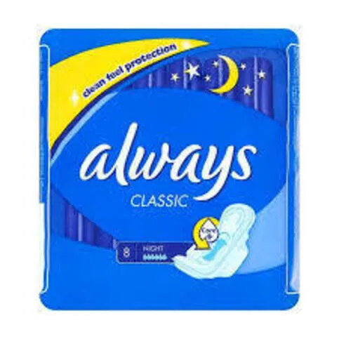 Always Classic Night Sanitary Towels (Size 3) Wings X8