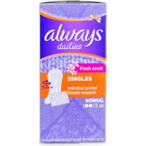 Always Dailies Singles Normal To Go Panty Liners Fresh x20