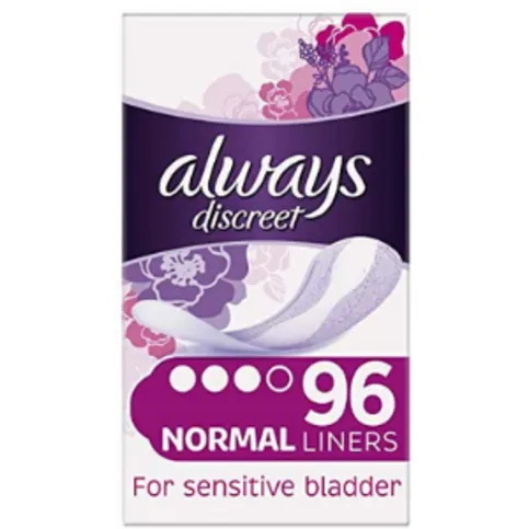 Always Discreet Incontinence Liners Normal 24, For Sensitive Bladder