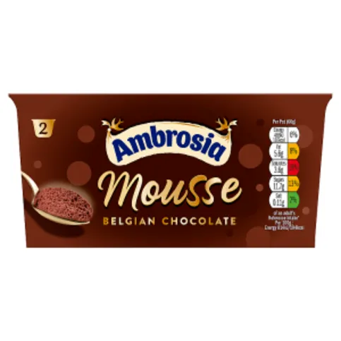 Ambrosia Mousse Belgian Chocolate 2 x 60g (120g)