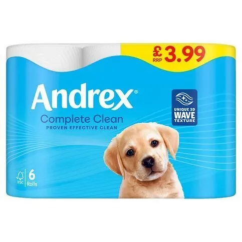 ANDREX COMPLETE CLEAN 6 ROLLS PM£3.99