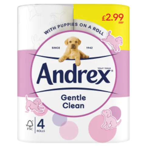 Andrex Gentle Clean Toilet Tissue 4 Rolls