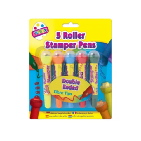 Artbox Double-Ended Roller Stamper Pens Assorted Colours 5 Packs