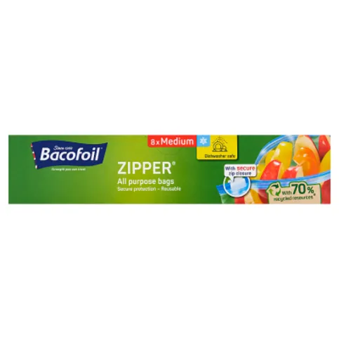 Bacofoil 8 Zipper All Purpose Bags Medium