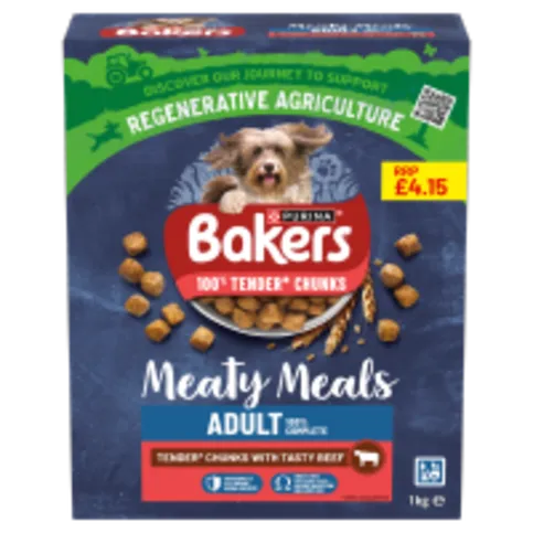 BAKERS MEATY MEALS ADULT BEEF PM£4.15 1KG