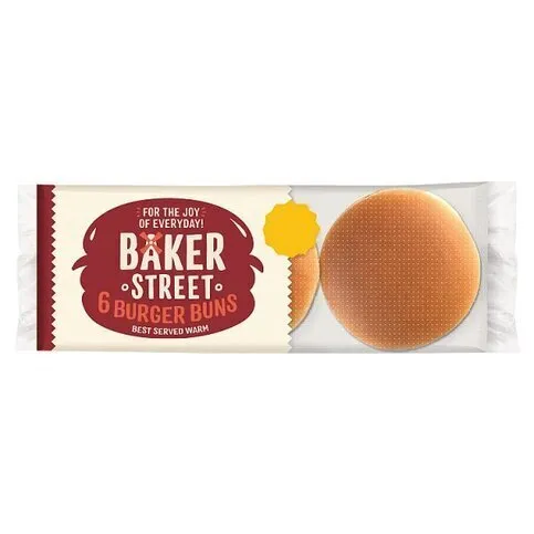 Baker Street 6 Pre-Sliced Burger Buns