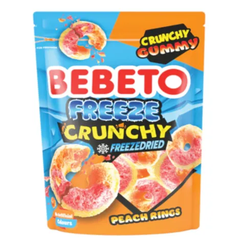 Bebeto Crunchy Freeze Dried Peach Ring Gummies 35g
