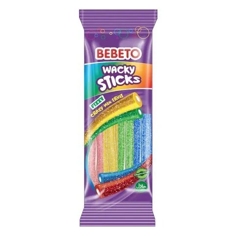 Bebeto Wacky Sticks Fizzy Mixed Fruit 160g