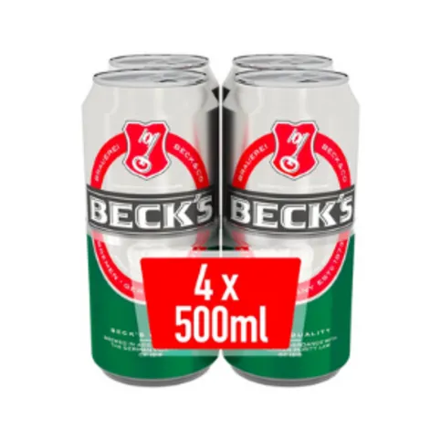 Beck's German Pilsner Beer Cans 4 x 500ml