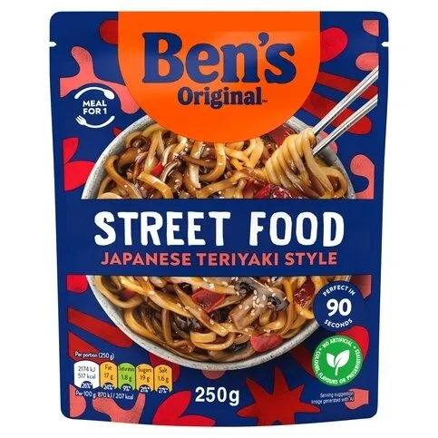 Ben’s - Japanese Sweet Teriyaki Noodles (microwave heat & eat ready meal), 250g