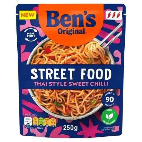 Ben’s - Thai Sweet Chilli Noodles (microwave heat & eat ready meal), 250g