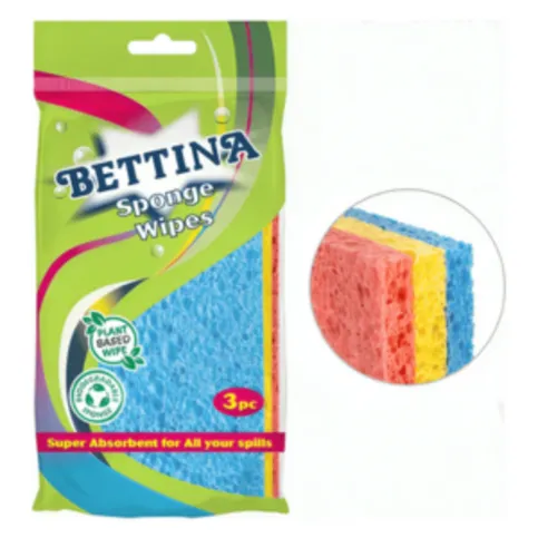 Bettina Assorted Colour Sponge Wipes 3 Pack