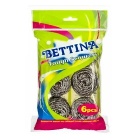 Bettina Stainless Steel Tough Scourers 6 Pack