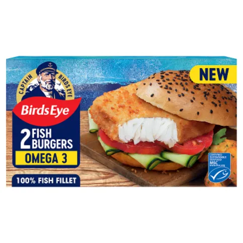 Birds Eye 2 Omega 3 Breaded Fish Burgers 227g