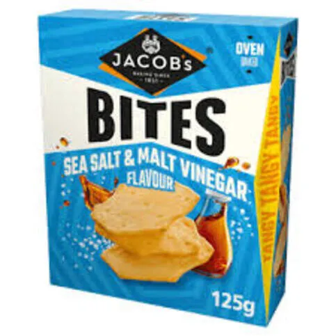 Jacob's Bites Sea Salt & Malt Vinegar 5X125G