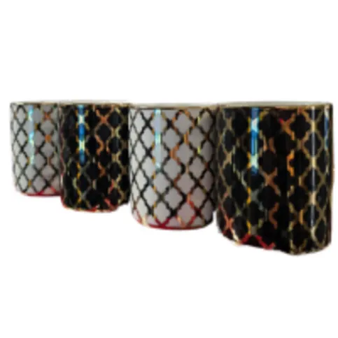 Black & Gold & White & Gold Mugs x 6