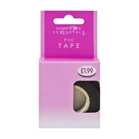 Homeware Essentials Black Pvc Tape 19mm X 10m
