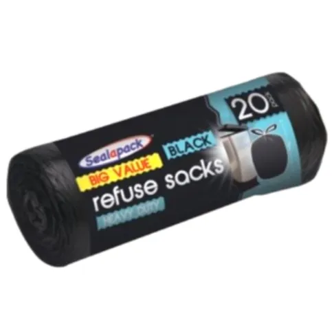 Black Refuse Sacks 20 Pack
