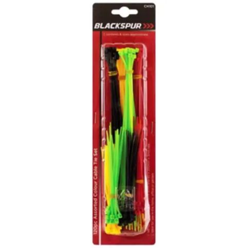 Blackspur Assorted Colour Cable Ties - Pack of 120