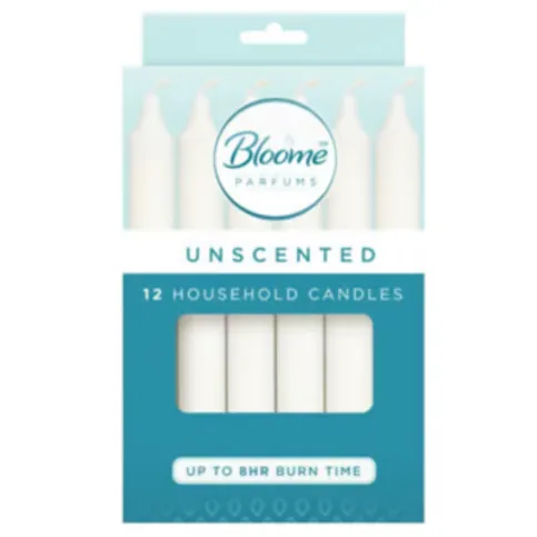 Bloome Unscented Candles 12 Pk